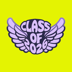 Class of 2026 winged emblem vector graphic graduation 2