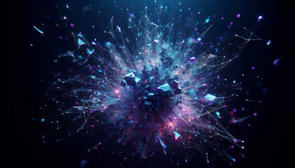 Obraz premium Cosmic Neon Energy Waves background. Neon Technological Background Template.