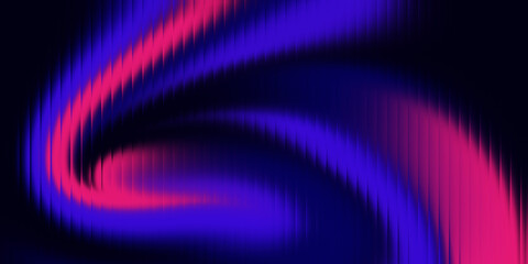 Vibrant Neon Ribbon Waves: Abstract Blue And Pink Light Streaks For Futuristic Design
