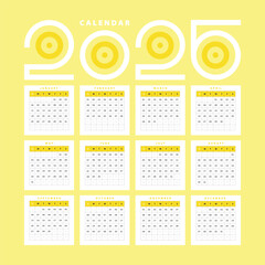 Yellow color new year Calendar 2026
