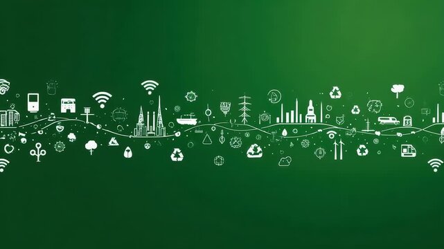 Environmental technology concept. Sustainable development goals. SDGs. Green Earth with Environment icons. Saving the environment, and environmentally sustainable. Environment World Earth Day