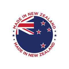 made in new zealand stamp circle logo vector design 