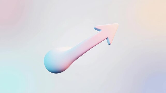 4k. fluid animation of a blob transforming into an arrow shape, moving gracefully across.