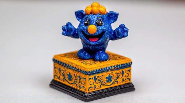 Close-up rainbow wooden jack-in-the-box clown popping on white, hi-res for early-learning slides & parent-child tutorials