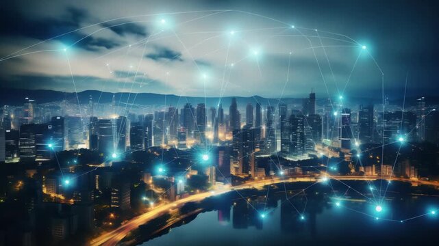 5G, 6G, Big data wireless network, high speed internet, cloud computing or connect diagram technology, Data storage, service, synchronize, online, financial, Connectivity global, smart city, Gen AI