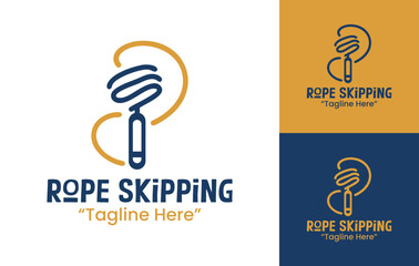 Rope Skipping Logo Sporty Minimal Movement Design