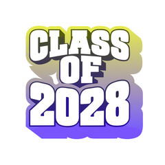 Class of 2028 text with gradient border graduation