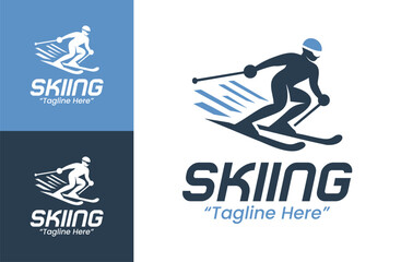Skiing Logo Clean Outdoor Winter Identity