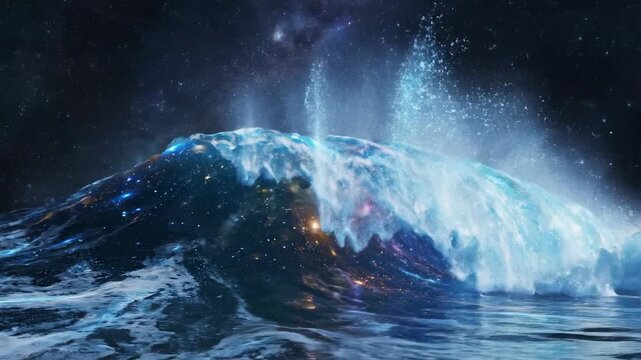 Cosmic wave formation spectacular display of energy and fluid dynamics