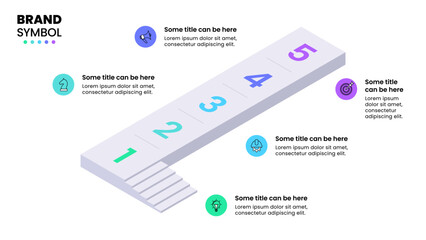 Infographic template. 5 steps with numbers and icons