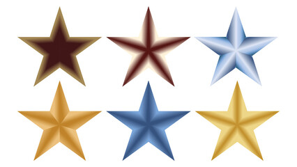 Obraz premium Shiny Star Collection for Awards, Quality Ranking, and Achievement Graphics.