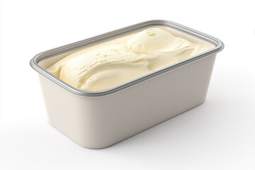 Vanilla Ice Cream in Rectangular Tub