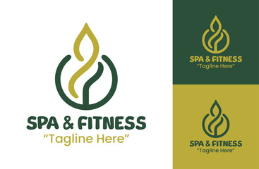 Spa and Fitness Logo Modern Wellness Active Identity