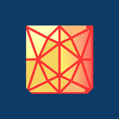 Geometric low poly cube abstract vector