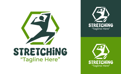 Stretching Logo Modern Flexibility Wellness Identity