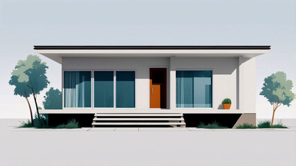 住宅の外観パース、イラスト