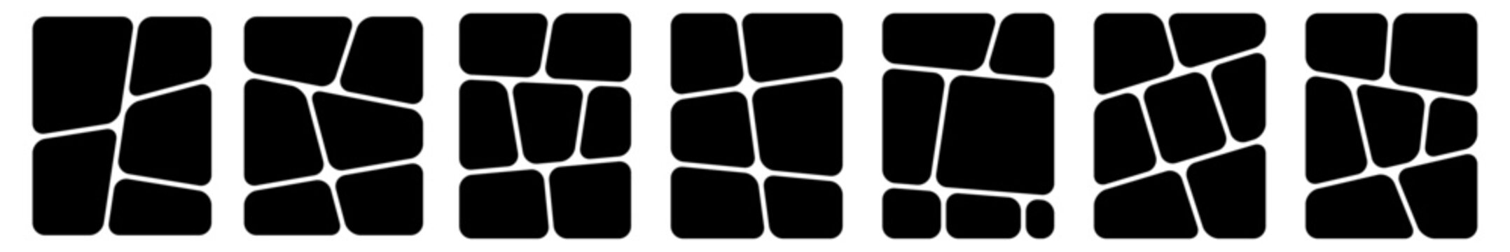 collection of photo collage template with rounded comic frame style