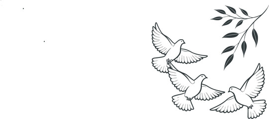 Obraz premium Flying Birds Vector Illustration