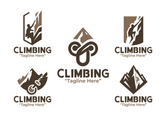 5 Climbing Logo Set Adventure and Challenge Identity Collection