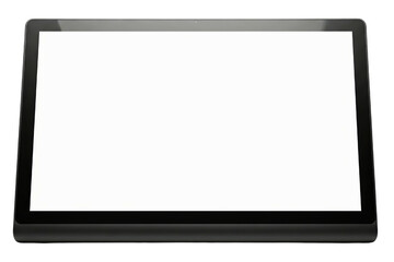 Modern black digital display device with blank screen on a transparent background