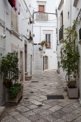 Locorotondo in the Apulia region of Italy. A picturesque and historic circular town. A fragment of the old town.