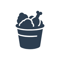 Crispy Fried Chicken Bucket Icon