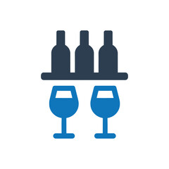 Wine Bar Bottle Collection Icon