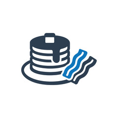 Pancake And Bacon Breakfast Icon