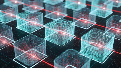 Abstract Blockchain Network with Digital Cubes and Data Connections
