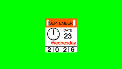 October month 23 date calendar illustration. 2026 calendar and creating a stunning illustration. 4k illustration.
