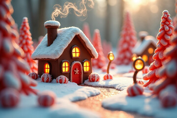 Fantasy Holiday Baking: Miniature Iced Gingerbread Home