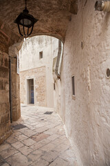 Locorotondo in the Apulia region of Italy. A picturesque and historic circular town. A fragment of the old town.