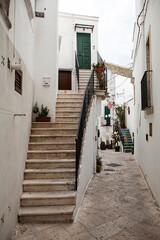 Locorotondo in the Apulia region of Italy. A picturesque and historic circular town. A fragment of the old town.