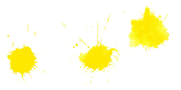 3 gelbe Kleckse - Sammlung von Farbspritzern
