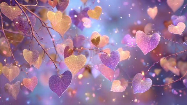 Bodhi leaves, pastel background