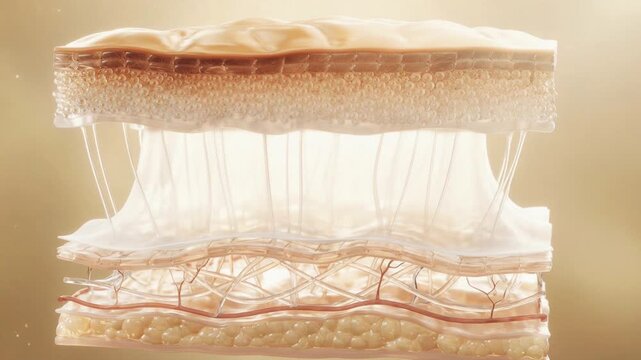 Human skin layers structure and anatomy animation