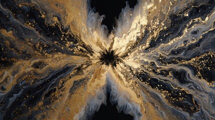 Abstract gold and dark fluid motion background