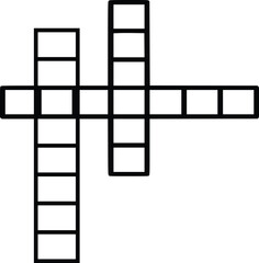 Crossword Icon Vector – Flat Shadow Puzzle Symbol