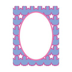 Colorful retro decorative frame border abstract shape vector illustration