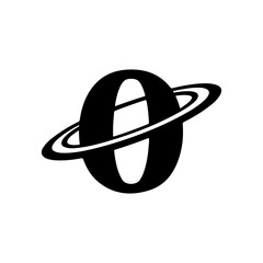 Silhouette of a bold number zero logo symbol design vector illustration.