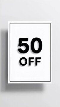 Fifty Percent Off Sale Sign Graphic Design.