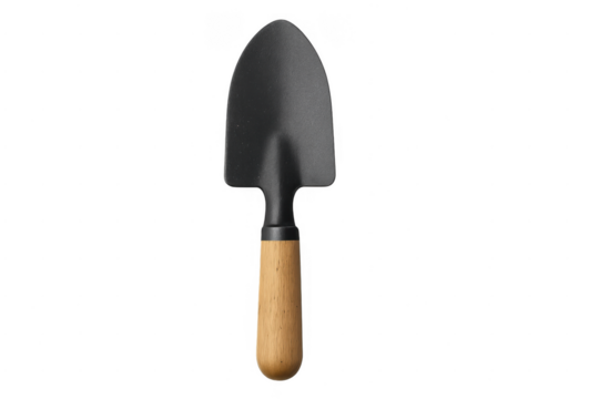 Hand trowel with wooden handle for gardening
