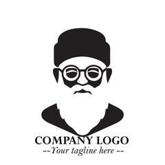 Santa Claus Logo Symbol in Black on White Background for Classic Holiday Branding and Design ArtPlus