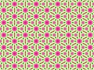Floral Pattern with Geometric Arrangement