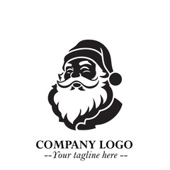 Obraz premium Santa Claus Logo Symbol in Black on White Background for Classic Holiday Branding and Design ArtPlus