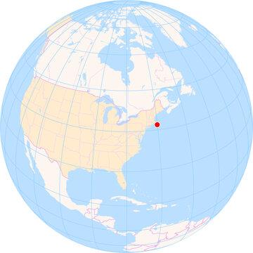 Location Map of Nantucket Memorial Airport (Nantucket, Massachusetts, United States). IATA-code: ACK. No labels at all.