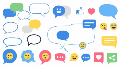 Collection of chat bubbles speech bubbles message bubbles emoji icons for social media and communication needs brazil ceara
