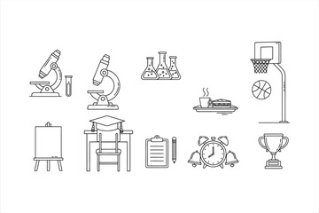 Outline Icons for School Subjects