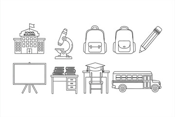 School and Education Icons Set
