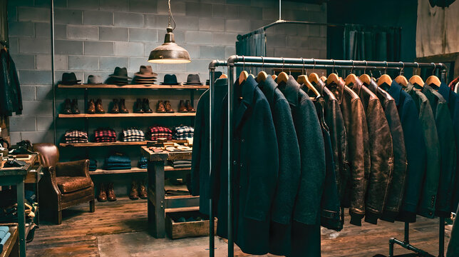 Industrial Menswear Shop Interior Design.